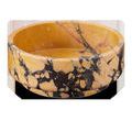 Medium-sized Digby Bowl made of purple breccia marble with peach and purple veins and a smooth rounded shape