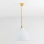 Oberon Pendant in room with slight shadow cast, showing round silhouette