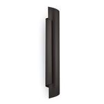Flute Sconce with a sleek wrapped steel design in matte black, tall and curved for wall mounting