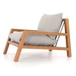 Soren Outdoor Chair in side profile with light gray cushions in lighter ash color fabric variation