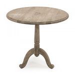 Monroe Round Table angled front view highlighting wood grain on round tabletop and pedestal legs