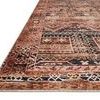 Close-up angled view showing edge and low pile texture of Layla Mocha / Blush Rug