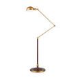 Libretto Floor Lamp slightly tilted forward capturing woven texture and brass finish in profile