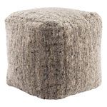 Product Image 1 for Sherwood Solid Gray/ Beige Cube Pouf from Jaipur 