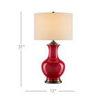 Product Image 9 for Lilou Red Porcelain Table Lamp from Currey & Company
