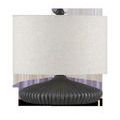 Mythmaker Table Lamp with a light grey fabric drum shade instead of beige