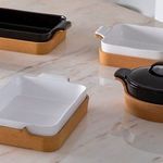 Product Image 4 for Ensemble Large Ceramic Stoneware Rectangle Baker with Cork Tray from Casafina