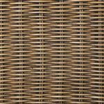 Close-up of natural rattan weaving pattern on Senna Woven Dining Bench
