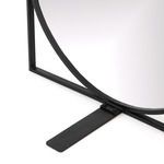 Detailed view of mirror base showing hinge and support bracket attachments