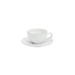 Product Image 1 for Friso Ceramic Stoneware Coffee Cup and Saucer, Set of 6 - White from Costa Nova