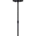 Close-up of textured black metal mounting rod and ceiling plate for hanging lantern