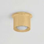 Noxon flush mount ceiling light installed showing unlit matte cloud glass shade against wall background