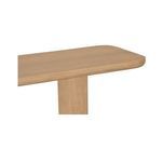 Close-up of bench surface corner highlighting rounded edge and wood grain details