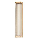 Newburgh large wall sconce with aged brass frame and vertical ribbed glass shade