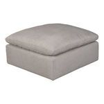 Terra Condo Ottoman angled side view showing soft cushioned top over fabric-covered base