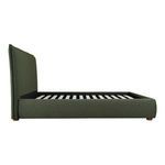 Side profile of Luzon Bed showing headboard height and wood slat base