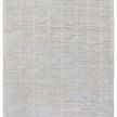 Transitional area rug with light gray and blue subtle striped pattern in 10 by 14 feet size