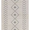 Cream area rug with dark slate geometric tribal diamond and arrow pattern from the Nadine collection