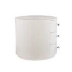 Product Image 3 for Axiom Round Linear White Chairside Table from Bernhardt Furniture