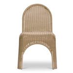 Close-up on front edge arch of seat with smooth wicker weaving