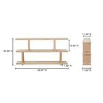 Dimensions illustration of Miri Small Shelf showing 33in height, 63in width, and 11in depth
