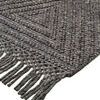 Close-up of Phoenix rug showing textured wool blend fibers and fringe detail