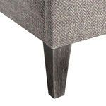 Close-up of tapered wooden foot with textured wood grain in dark Sutton finish