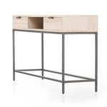 Rear three-quarter view showing open back structure and drawer joinery