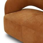 Close-up detail of soft cutout area on backrest showcasing fine leather texture