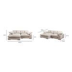 Dimensions diagram showing Plunge sectional width 106 inches, chaise depth 70 inches, height 34 inches