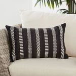 Product Image 1 for Papyrus Striped Lumbar Black & White Outdoor Pillow from Jaipur 
