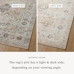 Close-up showing rug pile with light and dark sides visible depending on viewing angle