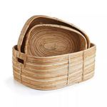 Product Image 1 for Cane Rattan Rectangular Baskets With Handles, Set Of 3 from Napa Home And Garden
