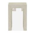 Front view of rectangular Carson Accent Table showing open rectangular cutout design