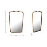 Keyes mirror with dimensions showing 36 inches height, 24 inches width and 2 inch frame depth