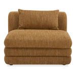Lowtide Modular Sectional in warm textured brown fabric with layered cushioned seat and back pillow