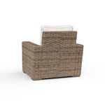 Rear view of Havana Club Chair highlighting woven wicker texture across full back