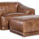 Fleetwood Chair with matching leather ottoman positioned at an angle