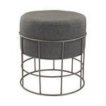 Product Image 1 for Pewter And Grey Linen Stool from Elk Home