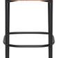Inna Backless Bar Stool front view showing rounded seat and curved footrest in matte black finish