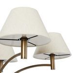 Two adjacent fabric shades showing interior support structure and bronze stems