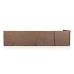 Back view showing clean straight rattan paneling of the banquette