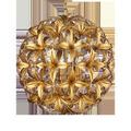 Front view with emphasis on symmetrical arrangement of gold flower petals