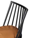 Front view of Lewis Swivel Stool showing straight legs and seat cushion