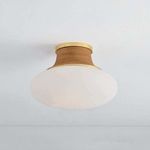 Pearl River semi flush mount light installed on ceiling emitting soft warm light from matte cloud glass shade