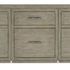 Straight-on front view emphasizing symmetrical drawer arrangement and locking file drawers
