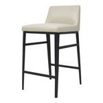 Baron stool angled view showing the seat depth and black leg crossbars
