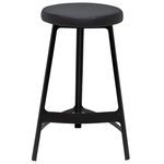 Hyku Counter Stool viewed from front showing straight legs and connecting horizontal support bars