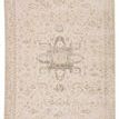 Lucien Medallion rug in cream and light gray with distressed medallion and metallic silver and gold accents