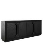 Aero Sideboard angled view highlighting texture and side panel in black oak veneer